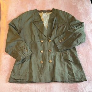 Salko vintage green double breasted blazer size XL